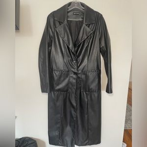 PrettyLittle Thing faux leather trench coat